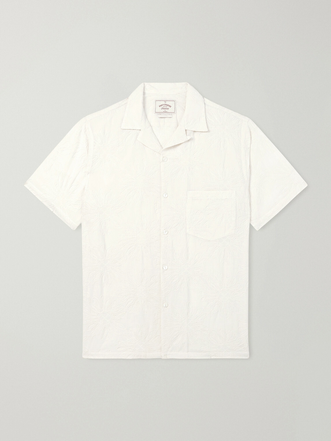 Portuguese Flannel - Duke Convertible-Collar Embroidered Cotton-Blend Shirt - Neutrals