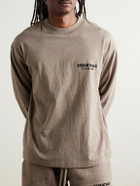 FEAR OF GOD ESSENTIALS - Logo-Appliquéd Cotton-Jersey T-Shirt - Brown