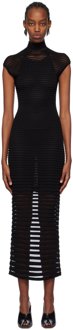 ALAÏA Black Striped Maxi Dress ALAÏA