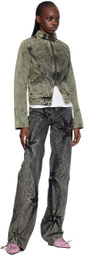 Masha Popova Gray Racing Denim Jacket