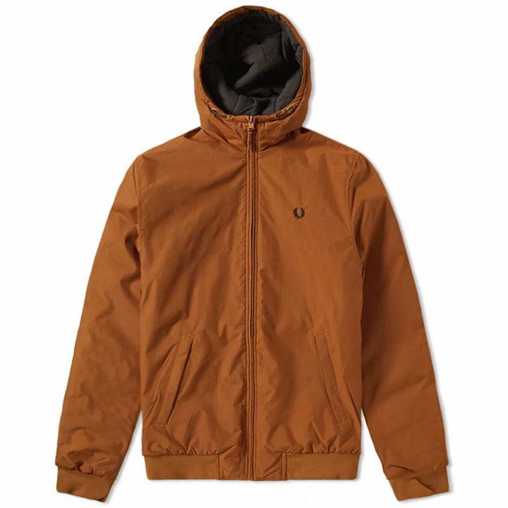 Photo: Fred Perry Quilted Hooded Brentham Jacket Brown