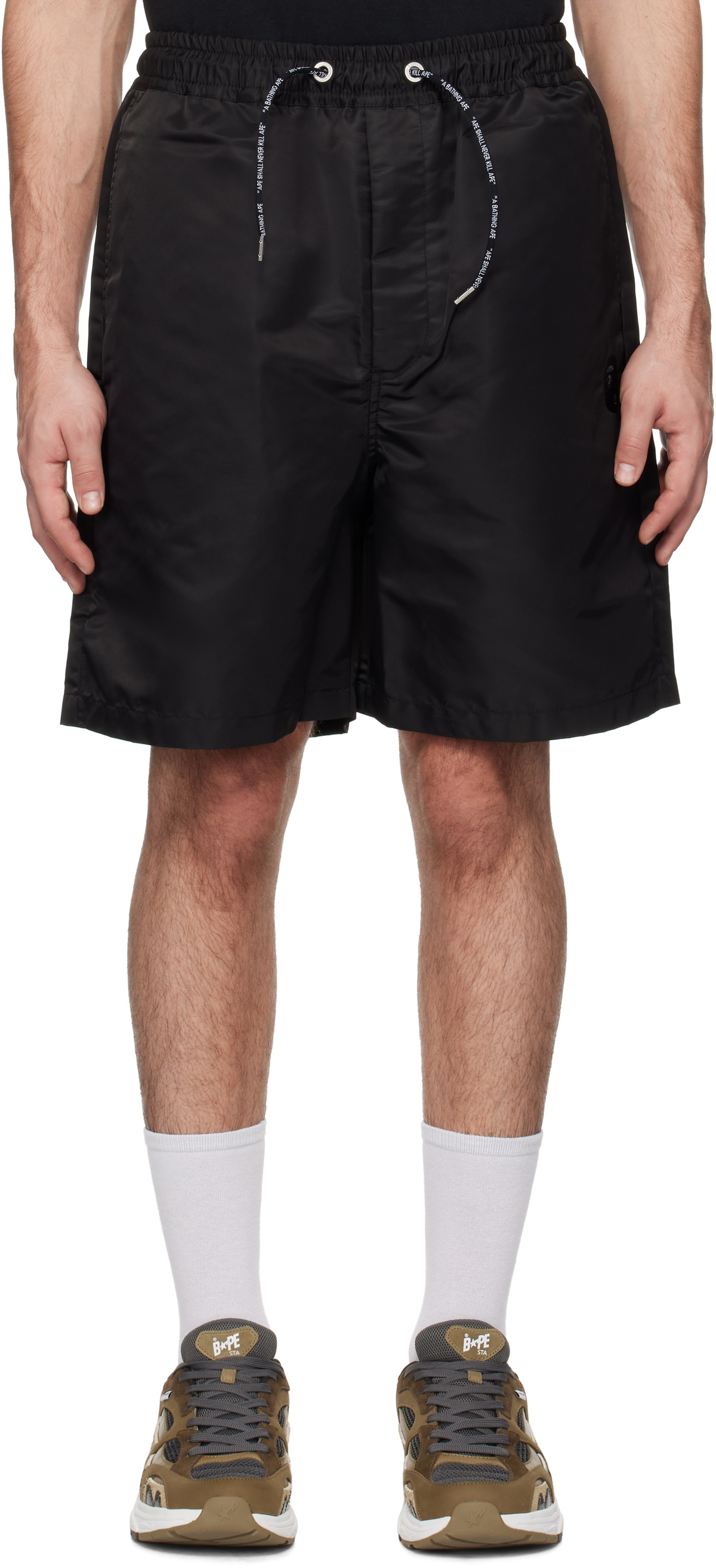 BAPE Black Ape Head Nylon Shorts A Bathing Ape