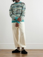 Alanui - Madurai Striped Cotton-Blend Sweater - Blue