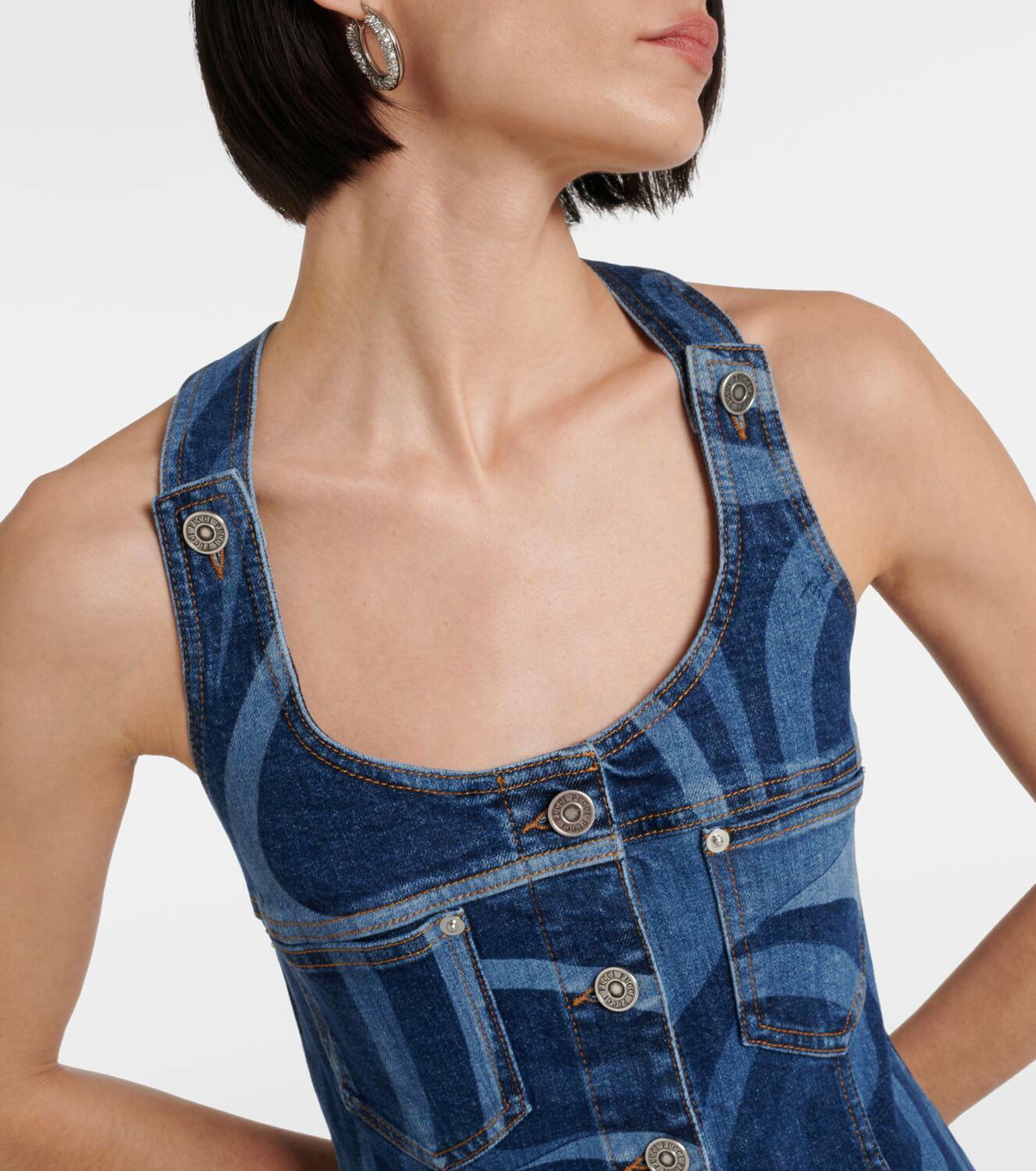 pucci denim dress Marmo-Print Dress  PUCCI