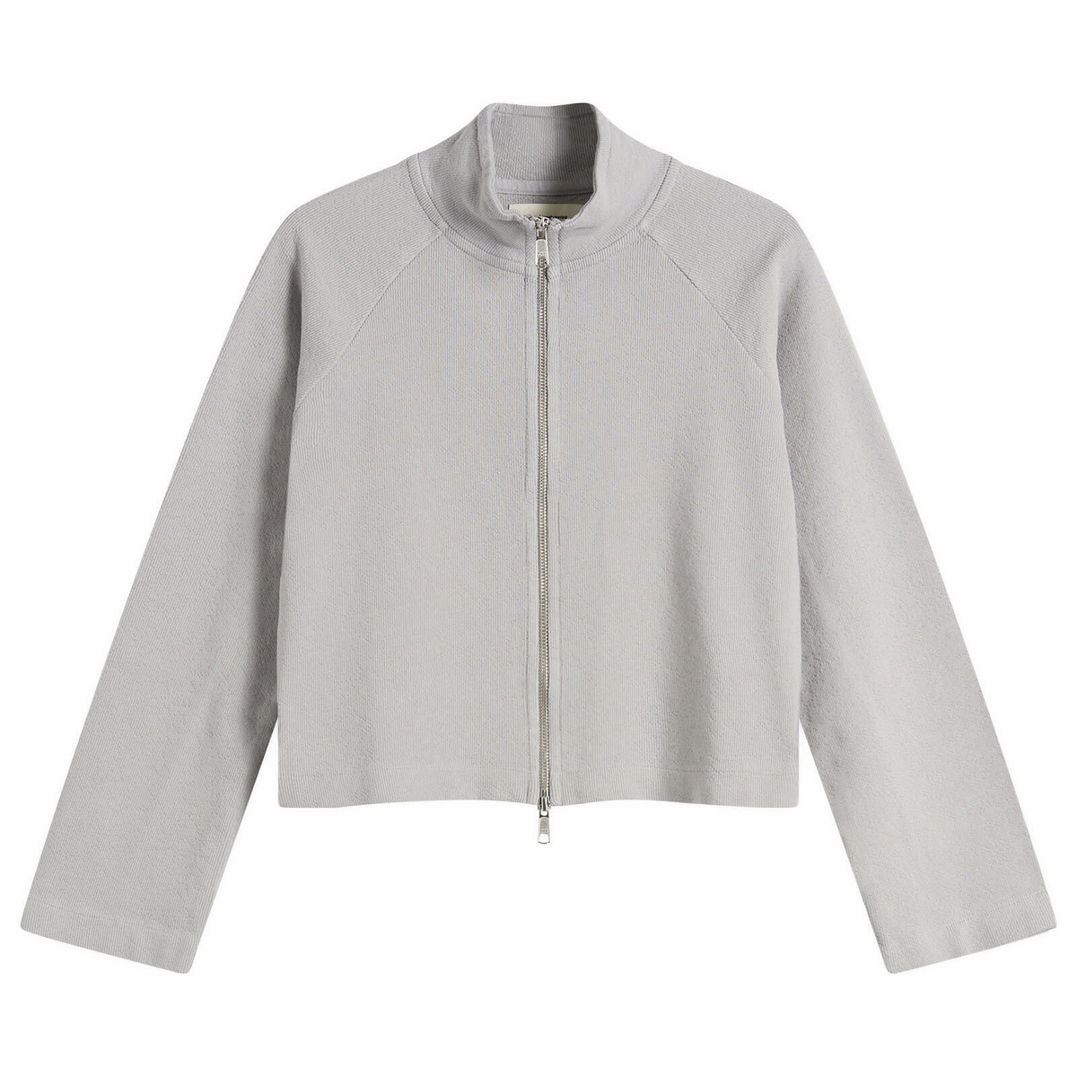 mfpen Women's Cropped Leisure Zip Up in Mineral Grey Needle Jump