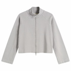 mfpen Women's Cropped Leisure Zip Up in Mineral Grey Needle Jump