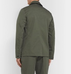 Officine Generale - Olive Unstructured Washed Cotton-Twill Suit Jacket - Green