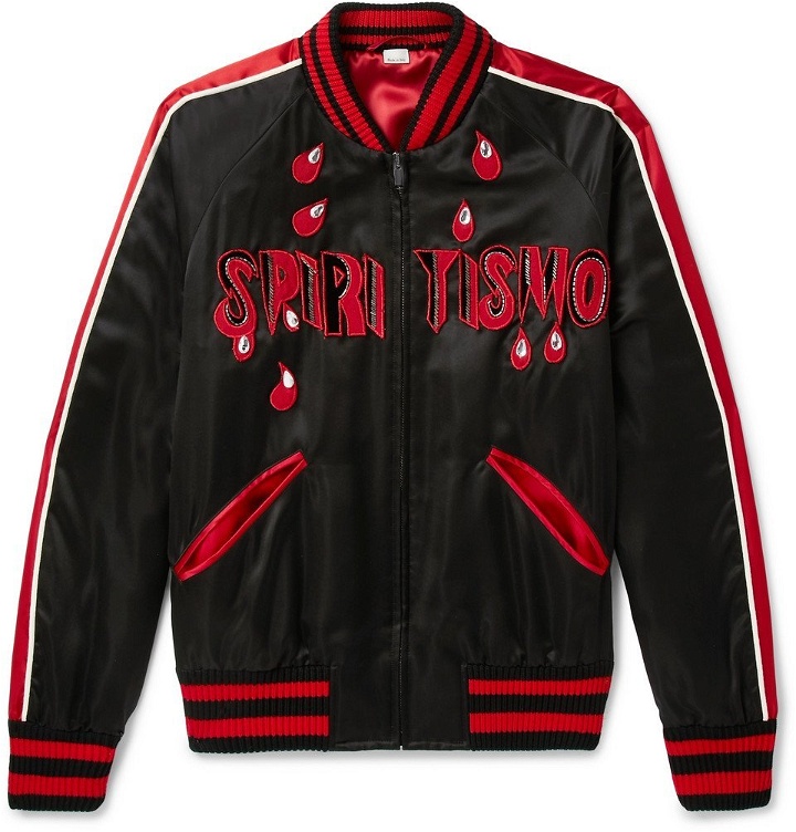 Photo: Gucci - Spiritismo Embellished Satin Bomber Jacket - Men - Black