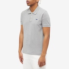 Maison Kitsuné Men's Navy Fox Patch Classic Polo Shirt in Grey Melange