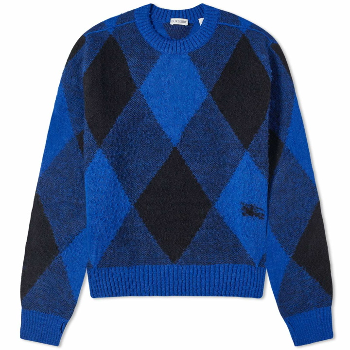 Photo: Burberry Men's Large Check Crew Knit in Knight Ip Check