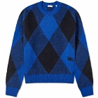 Burberry Men's Large Check Crew Knit in Knight Ip Check