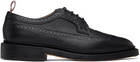 Thom Browne Black Leather Sole Longwing Derbys