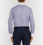 Brioni - Navy Contrast-Trimmed Cotton-Poplin Shirt - Men - Navy