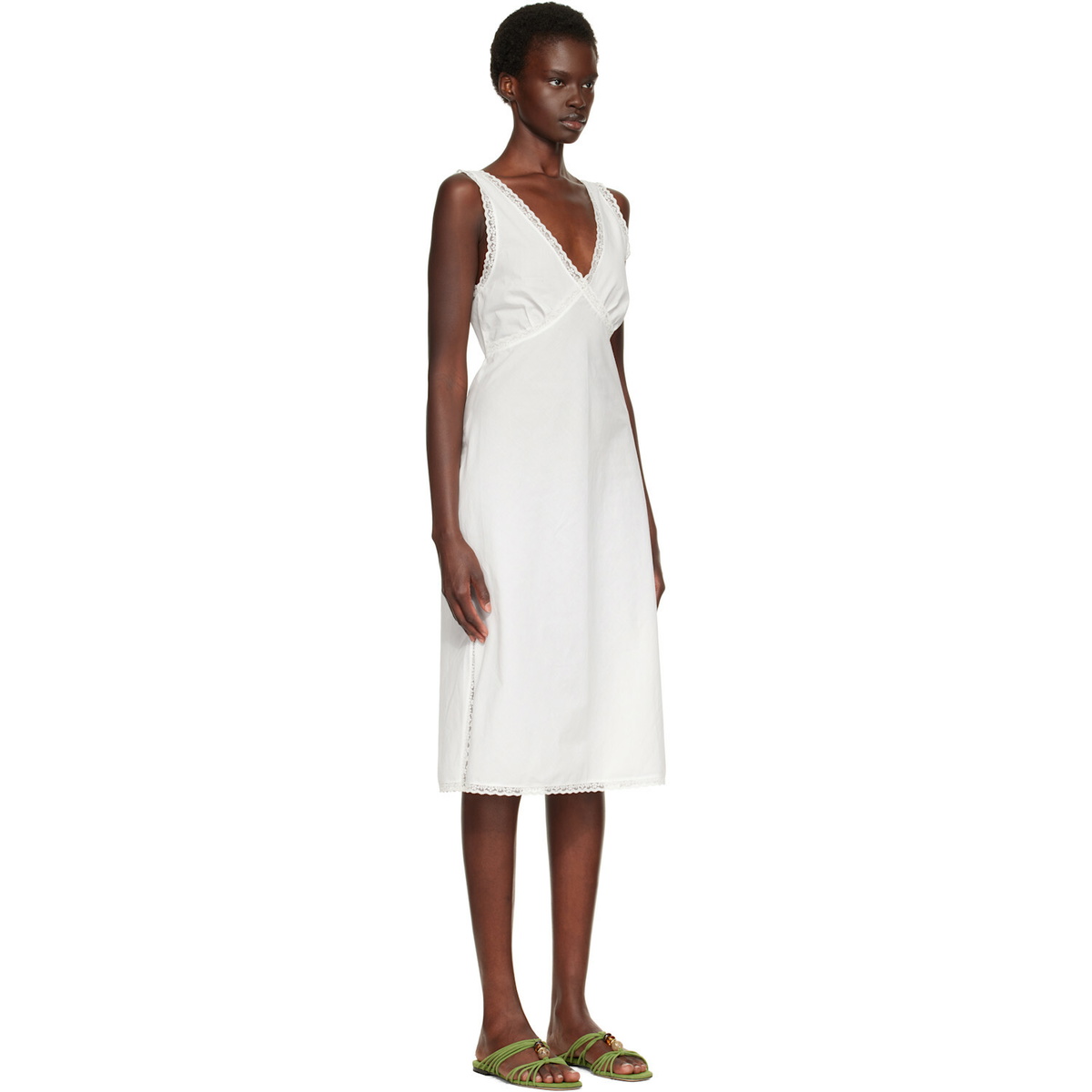 Cou Cou White 'The Iris Slip' Midi Dress