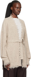 Lauren Manoogian Beige Fray Cardigan