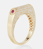 Rainbow K Grace 14kt gold ring with diamonds and rubies