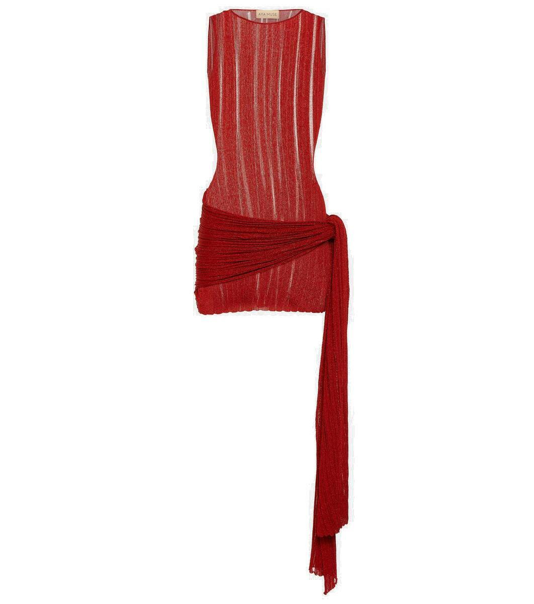 【Aya Muse】 Drapedラメミニドレス Aya Muse Draped lamé minidress Aya Muse