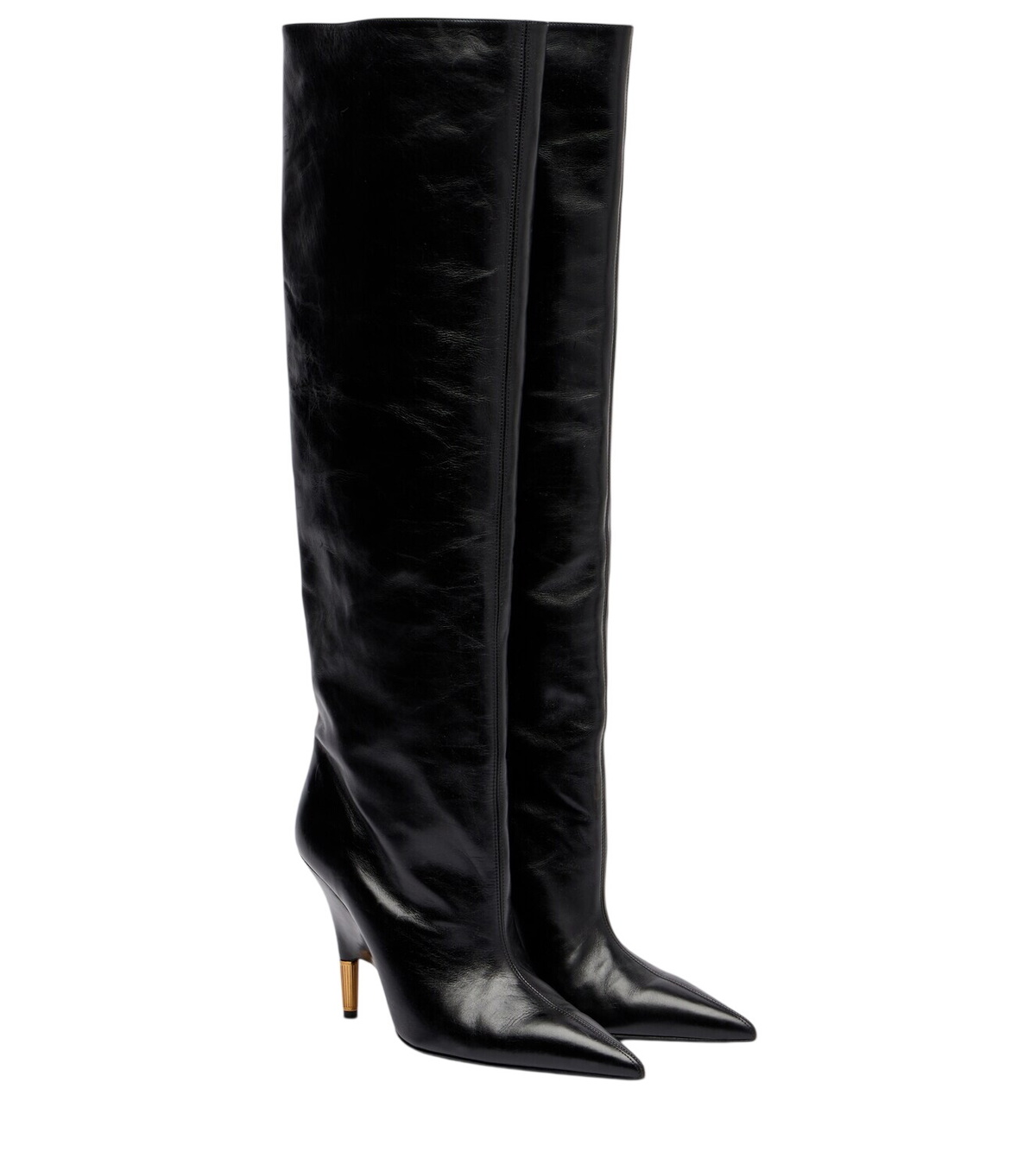 Khaite - Davis croc-effect leather knee-high boots Khaite