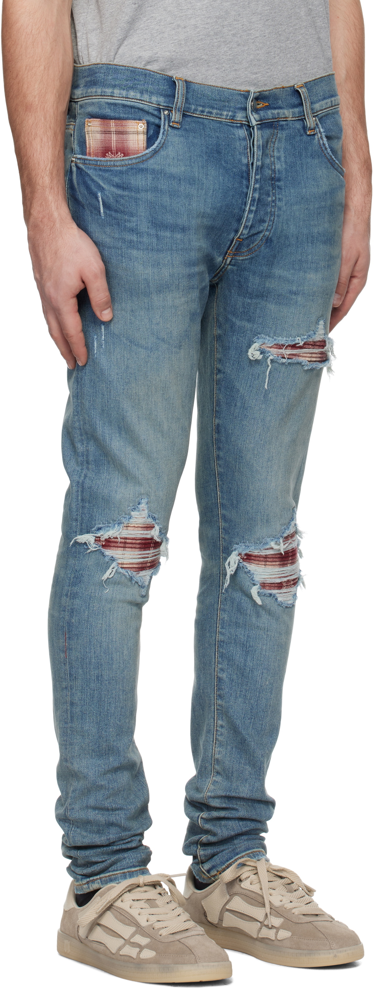 AMIRI Blue MA Quad Plaid MX1 Jeans