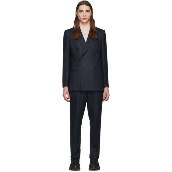 Photo: Burberry Navy Wool Cashmere Double-Breasted Suit