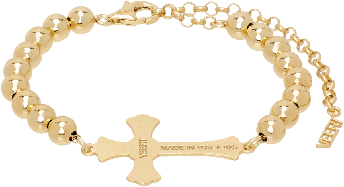 VEERT Gold 'The Plain Cross' Bracelet