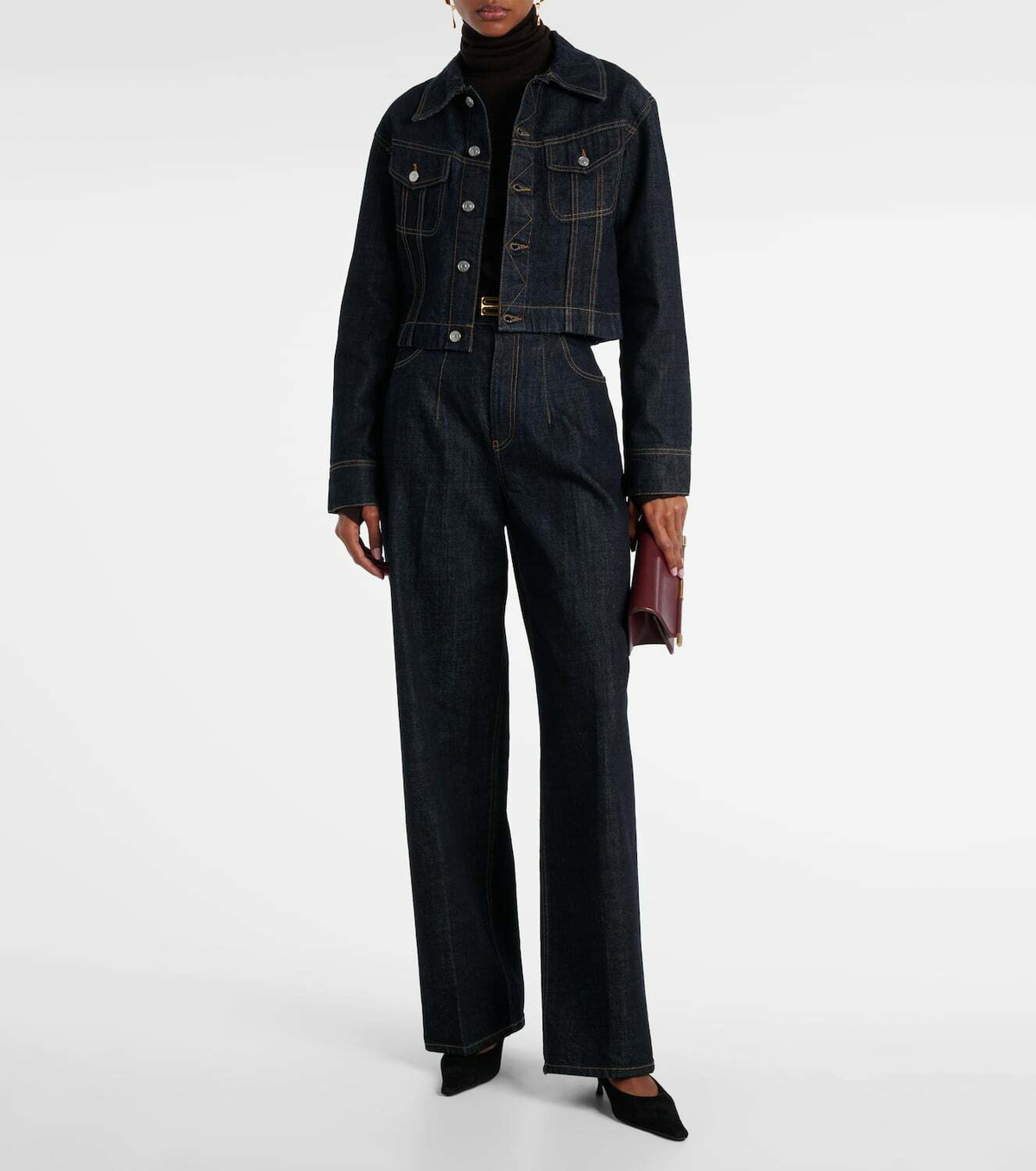 Victoria Beckham Cropped denim jacket