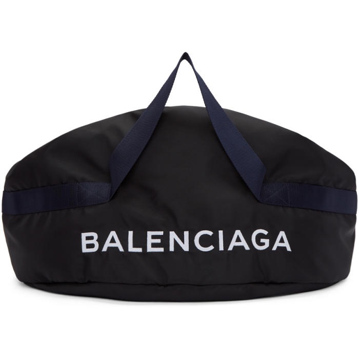 Photo: Balenciaga Black Nylon Texture Sport Wheel Bag 
