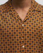 Les Deux Foulard AOP SS Shirt Brown Mens Shortsleefe