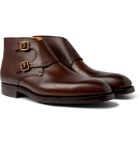 George Cleverley - Fry Pebble-Grain Leather Monk-Strap Boots - Brown