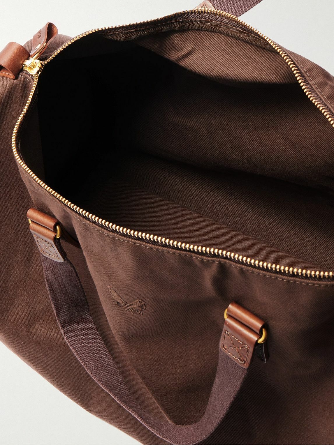 Bennett Winch - Logo-Embroidered Leather-Trimmed Cotton-Twill Suit Carrier and Holdall