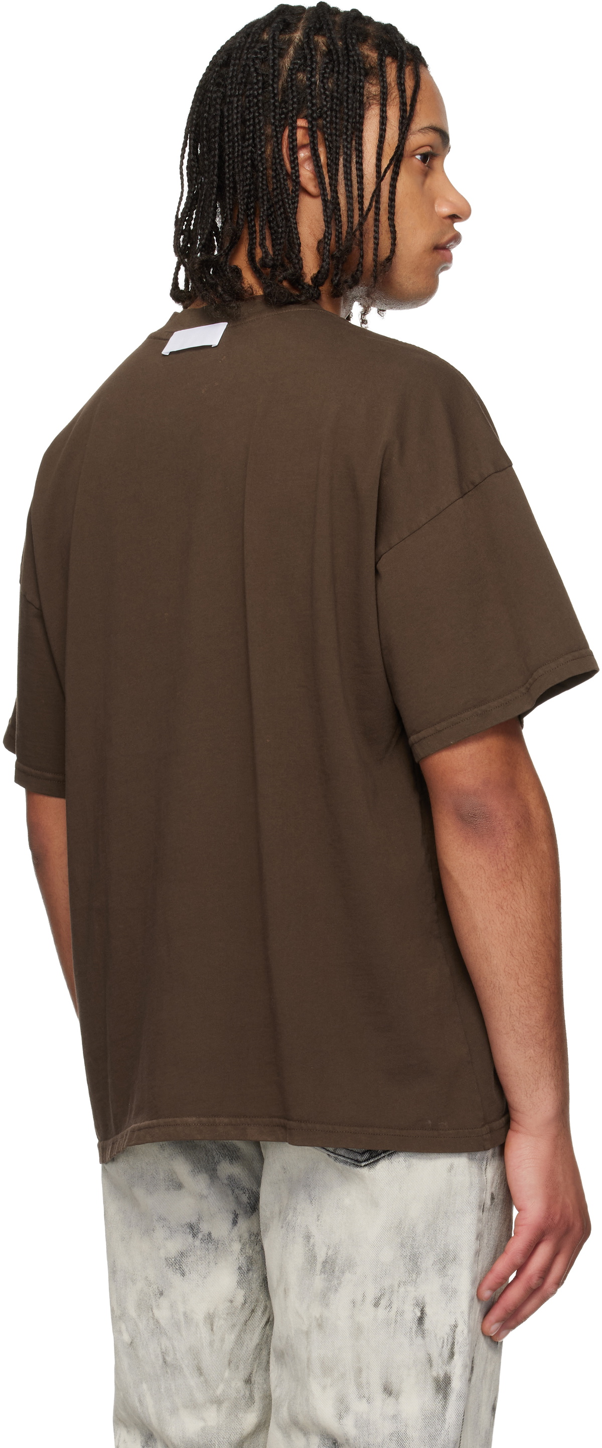 ALEXANDER DIGENOVA Brown Logo Inside Out T-shirt