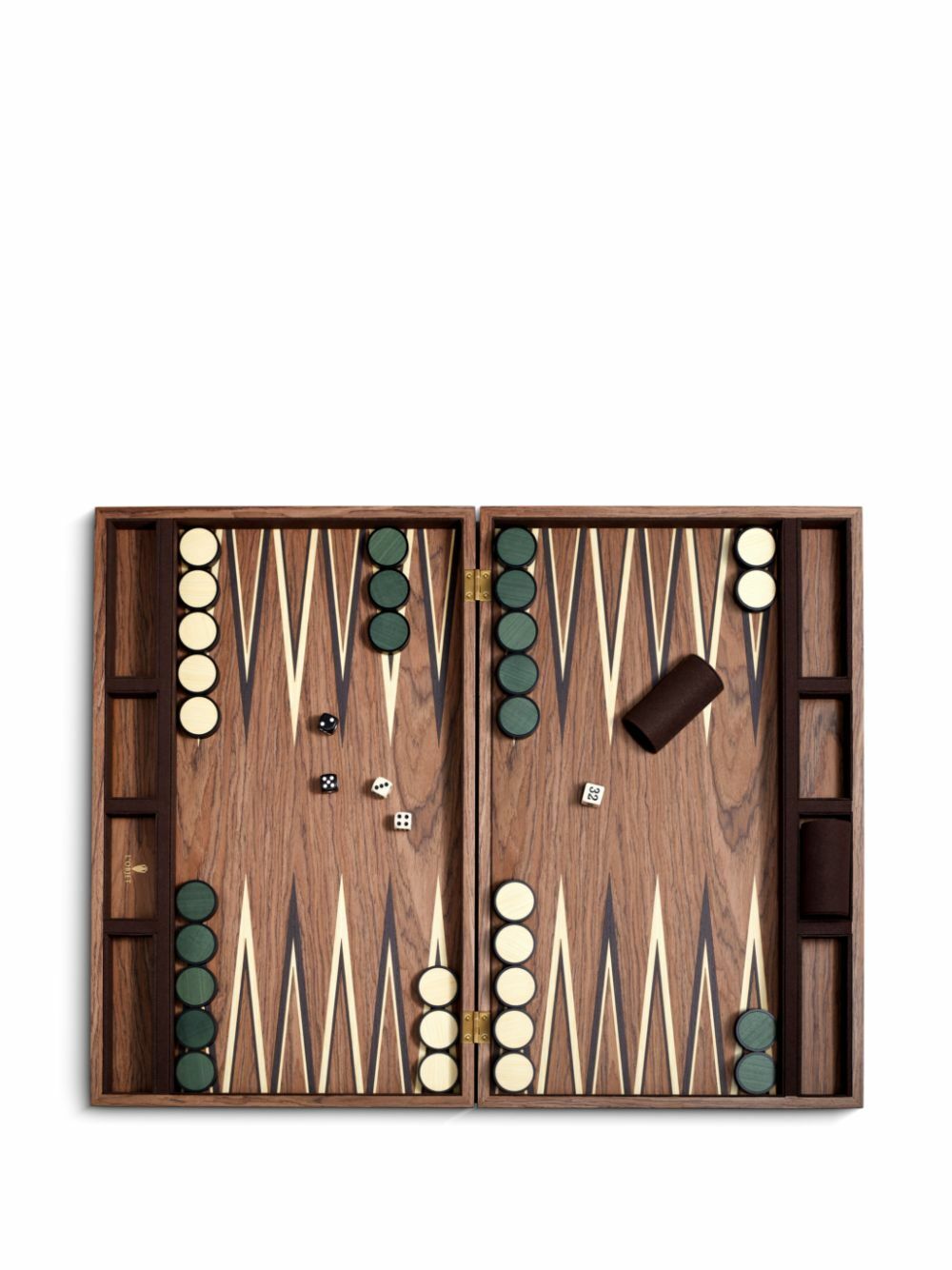 L'Objet Brown Matis Wood Backgammon Set