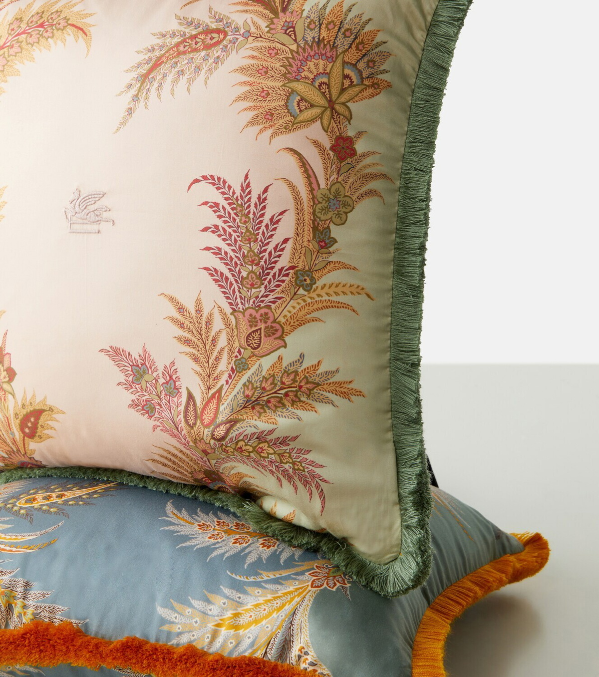 Etro Pegaso floral cotton cushion