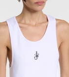 JW Anderson Logo embroidered cotton tank top