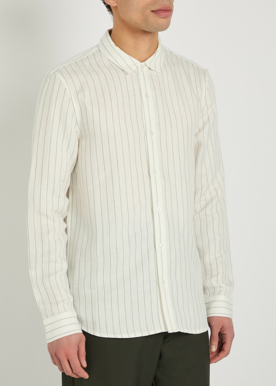 Paige Peters Striped Linen-blend Shirt Ecru