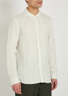 Paige Peters Striped Linen-blend Shirt Ecru