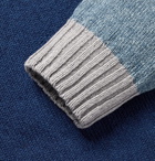 Howlin' - Colour-Block Lambswool And Cotton-Blend Sweater - Blue