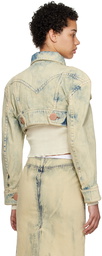 Vaquera Blue Cropped Denim Jacket