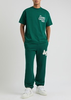 Annie Hood College Logo Cotton Sweatpants Green