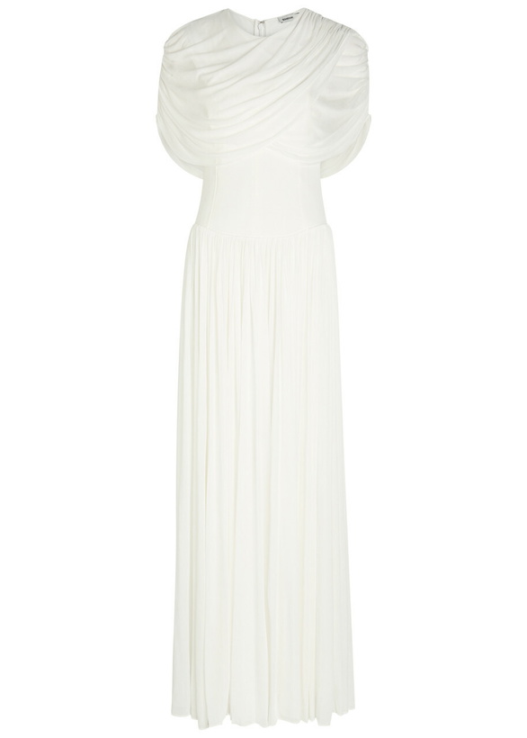 Photo: Simkhai Nancie Draped Cape-effect Jersey Maxi Dress Ivory