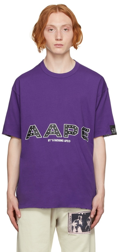 Photo: AAPE by A Bathing Ape Reversible Purple Bandana T-Shirt