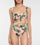 Alexandra Miro Clara palm-print bikini top