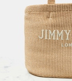Jimmy Choo Beach logo raffia tote bag