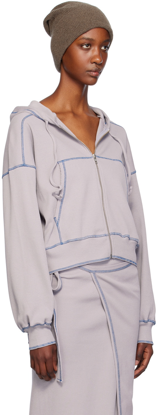Baserange Gray Way Zipped Hoodie Baserange