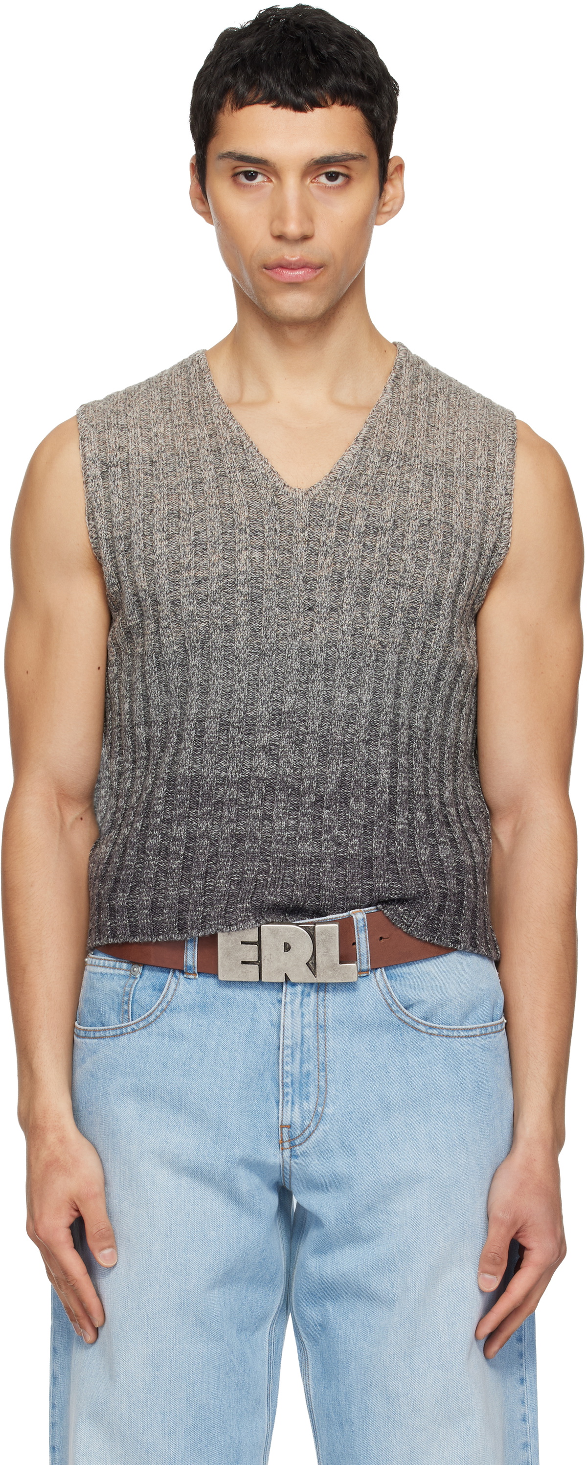 ERL Gray Gradient Sweater Vest