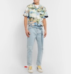 Off-White - Camp-Collar Printed Cotton Shirt - Men - Light blue