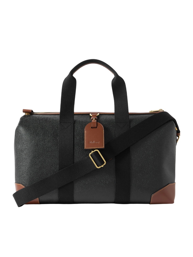 Photo: Mulberry - Heritage Day Clipper Small Leather-Trimmed Scotchgrain Weekend Bag