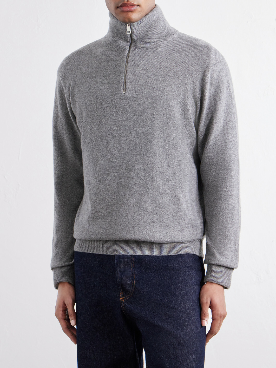 Begg & Co - Heriot Half-Zip Cashmere Sweater - Gray