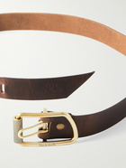 Bleu de Chauffe - Maillon 3.5cm Leather Belt - Brown