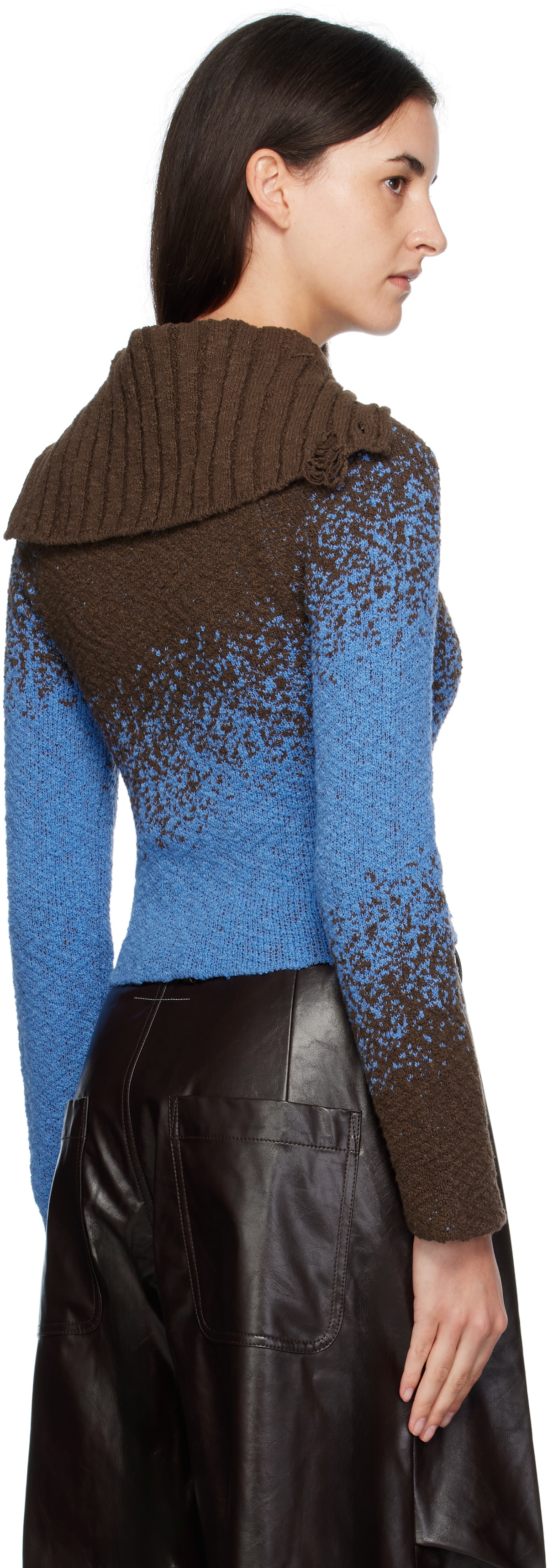 Andersson Bell Blue & Brown Flow Jacquard Short Cardigan